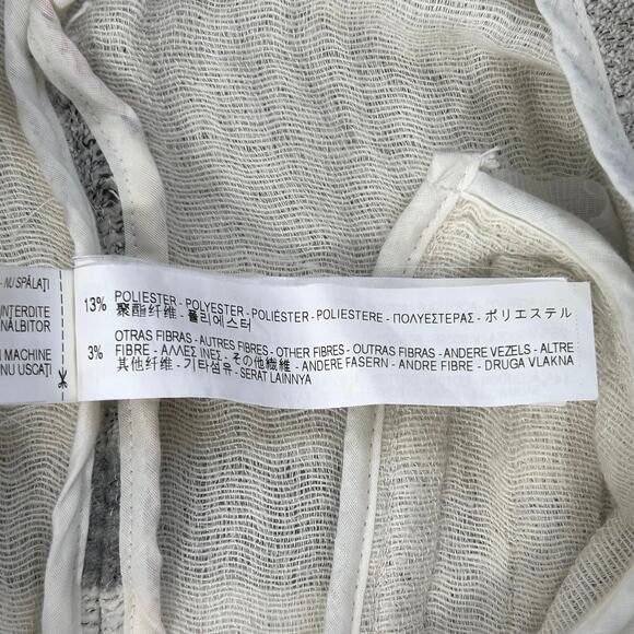 ZARA Striped Woven Duster Long Coat Wool Blend Gray - Picture 10 of 10